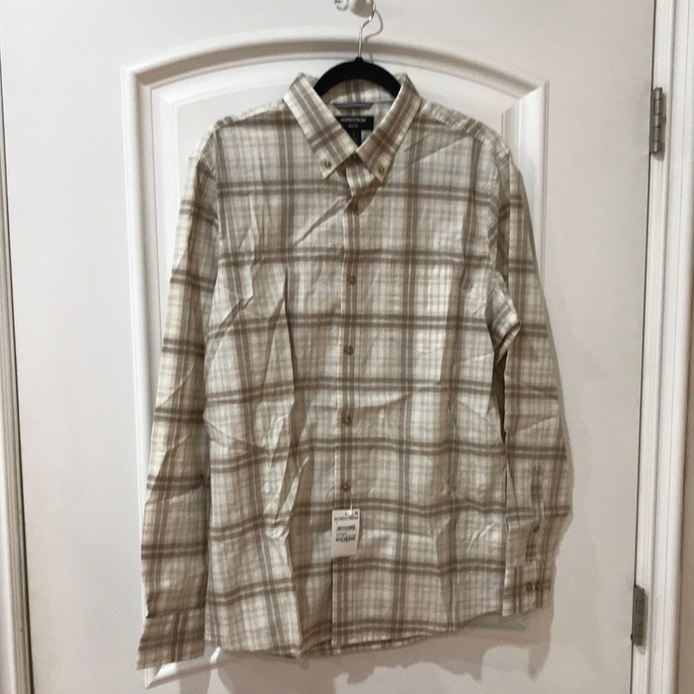 NORDSTROM TRIM FIT men’s button down shirt size L